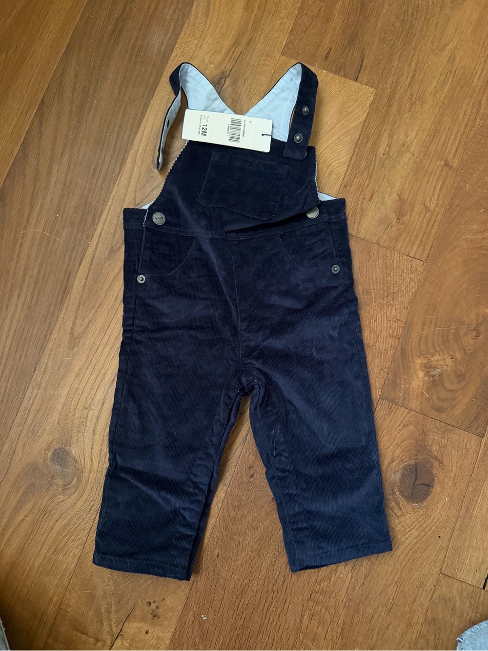 Cyrillus Paris Corduroy Baby Overalls in Navy